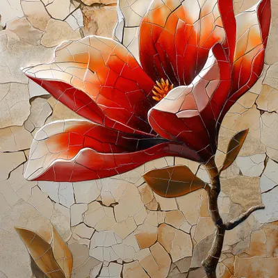 Immagine prodotto di Poster 30x30cm Mosaico di fiori vetrosi