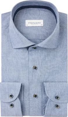 Produktbild von Profuomo Flanellhemd Slim Fit Blau Meliert