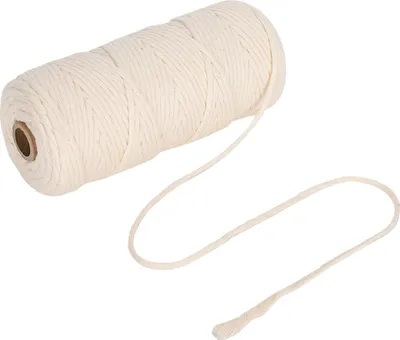 Image de 100 m de corde de coton 3mm simple brin macramé -câble de fil pour le bricolage