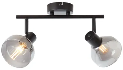 Produktbild von BRILLIANT Spotrohr, 2-flammig Reflekt schwarz IP20 E14 18 Watt dimmbar g. f. Tropfenlampe