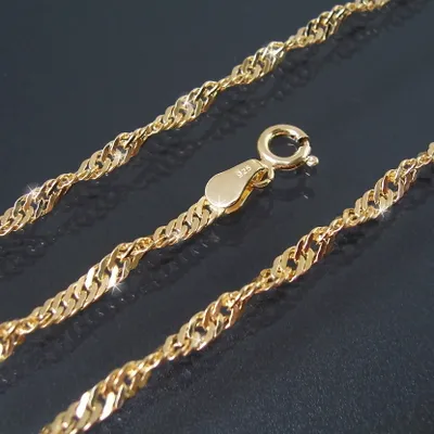 Produktbild von Kette Singapurkette 925 Silber Gold 3,2mm Niklarson 50cm G18032-50