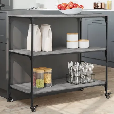 Produktbild von CLORIS Küchenwagen Grau Sonoma 102x50x95 cm Holzwerkstoff 842324