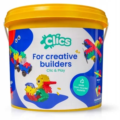 Produktbild von Clics Bausteine im Eimer 160 Teile Konstruktionsspielzeug