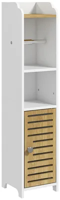 Obrázek produktu pro Skříňka do koupelny – nástěnná skříňka – 1 dveře – s policemi – moderní design – 18 x 20 x 90 cm – bílá