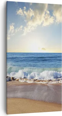 Produktbild von Bild auf Leinwand - Leinwandbild - Meer Ufer Wasser - 55x100cm - Wand Bild - Wanddeko - Wandbilder - Leinwanddruck - Bilder - Kunstdruck - Wanddekoration - Leinwand bilder - Wandkunst - PA55x100-3551