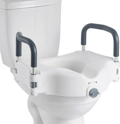 Zdjęcie produktu dla VEVOR Podwyższenie sedesu Podwyższenie sedesu z wyściełanymi podłokietnikami, nośnością 136 kg i wysokością podwyższenia 127 mm, podwyższone siedzisko toaletowe dla osób starszych, seniorów, osób niepełnosprawnych i kobiet w ciąży.