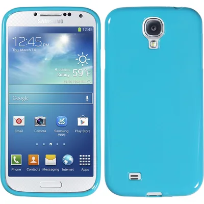Produktbild von PhoneNatic Case kompatibel mit Samsung Galaxy S4 - hellblau Silikon Hülle Candy + 2 Schutzfolien