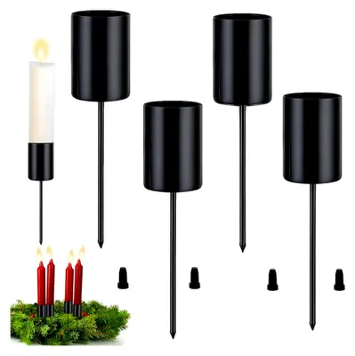 Produktbild von 4 Stück Stabkerzenhalter für Adventskranz, Tischdeko und Fensterbank