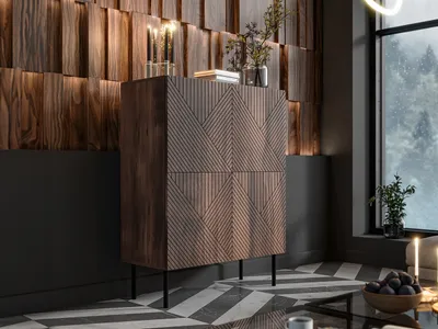 Image de Commode à portes pour le salon RIESEL - noyer