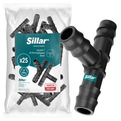Immagine prodotto di Raccordo a T Sillar da 16 mm per irrigazione a goccia – 25 raccordi per distributore a 3 vie per tubi flessibili per sistemi di irrigazione