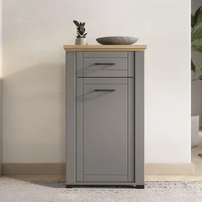 Image de Rogeno - Meuble d'Entrée, 61x41x105h cm Gris, un Tiroir