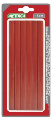 Produktbild von Metrica Blister 6 Zimmermannsbleistifte rot, 51040