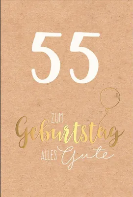 Produktbild von 55. Geburtstag - Karte mit Umschlag - Schriftkarte - mit Goldfolie
