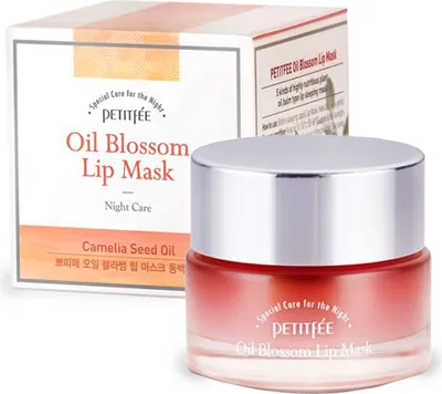 Produktbild von Petitfee Oil Blossom Lip Mask 15 g Camellia Seed Oil - Lippenmaske für die Nacht