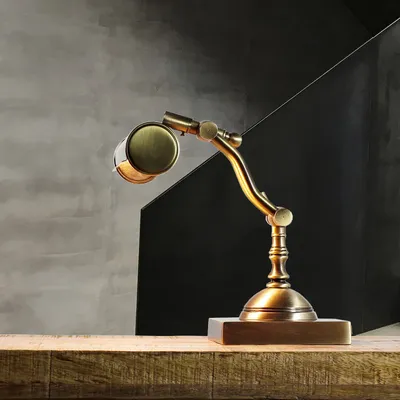 Produktbild von Handgefertigte Schreibtischlampe Messing in Bronze verstellbar E14 Klavierleuchte Tischleuchte