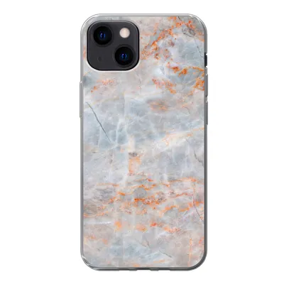 Produktbild von MuchoWow® Handyhülle Schutzhülle Hülle für iPhone 13 Marmor - Luxus - Orange Silikon Softcase Handy Hülle - Karteninhaber