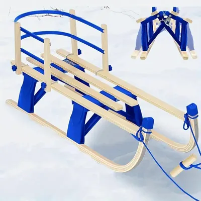 Image de Luge en bois pliable jusqu'à 80 kg de charge, pliage compact