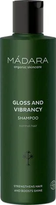Produktbild von MÁDARA Cosmetics Gloss and Vibrancy, 250 ml, Shampoo, Nicht-professionell, Frauen, normales Haar, Schutz, Glanz, Verstärkung, Volumengebend