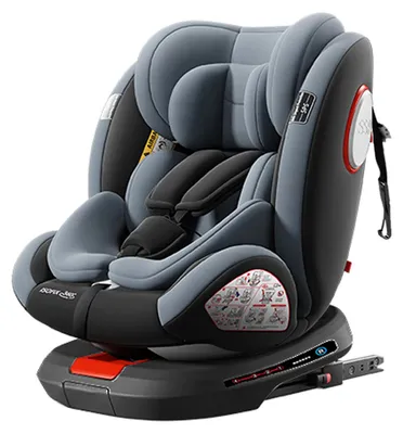 Imagen del producto de Silla de coche para bebés, con función giratoria, protección lateral, color gris