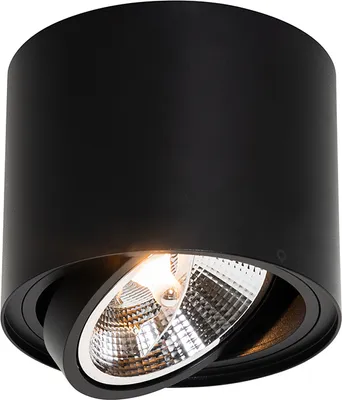 Produktbild von QAZQA - Modern Moderner Deckenstrahler schwarz dreh- und neigbar AR111 - Rondoo Up I Wohnzimmer I Schlafzimmer - Aluminium Zylinder - LED geeignet GU10