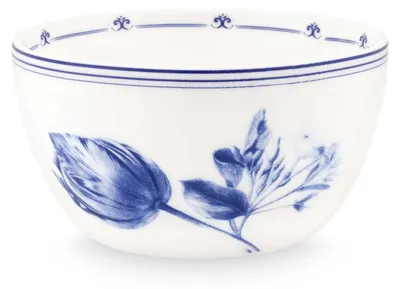 Imagen del producto de Heinen Delfts Blauw – Tazón para yogur, diseño "Tulipán" – Porcelana – 350 ml