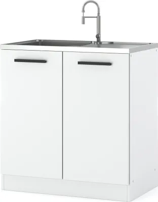 Zdjęcie produktu dla Szafka Kuchenna Stojąca Pod Zlew Modułowa Nowoczesna 80Cm Blande Biała Mat