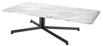 Zdjęcie produktu dla stolik kawowy Casa Padrino biały / czarny 140 x 80 x h. 39 cm - Meble do salonu