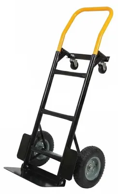 Produktbild von Klappbarer Transportwagen - Handwagen - Schwerlast Stahlrahmen - Tragkraft 136 kg - Vielseitig einsetzbar - Platzsparend faltbar - Schwarz