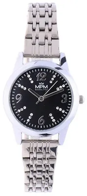 Produktbild von MPM-Quality Lady Klasik Damenuhr Metall Silber Zifferblatt Silber/Schwarz
