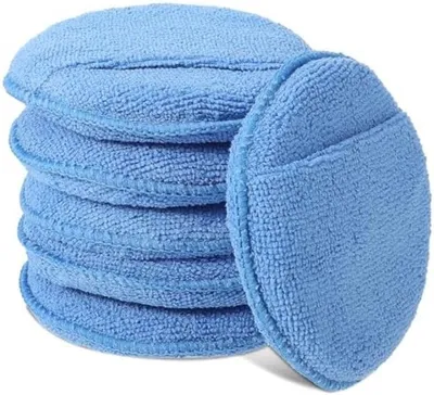 Produktbild von PolkaHome® 6 Mikrofasertuch-Applikatorpads – Autowaschset mit Fingerbeuteln, 13 x 13 cm