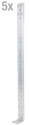 Produktbild von Alberts 5 x Zuganker 600 x 54 x 40 mm – verzinkt, Langwinkel, Betonanker & Flachstahlanker
