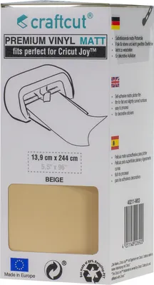 Produktbild von craftcut® Premium Plotterfolie matt 03 BEIGE 13,9 x 244 cm