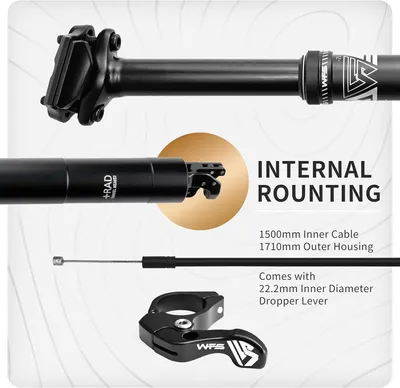 Produktbild von Dropper-Sattelstütze - Sattelstütze - Verstellbare Sattelstütze - Teleskopische Sattelstütze - Mountainbike-Sattelstütze - 34,9 mm