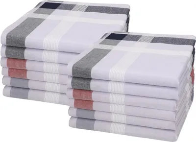 Produktbild von Betz 12 Stück Herren Stoff Taschentücher Set LUX 3 Größe 40x40cm 100% Baumwolle Farbe - LUX 3 - Dessin 20