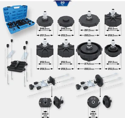 Obrázek produktu pro BRILLIANT TOOLS Univerzální sada adaptérů pro odvzdušňování brzd 20 kusů - BT701220
