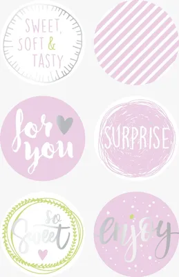 Produktbild von Sticker Sweet rund rosa Packung mit 6 Stück