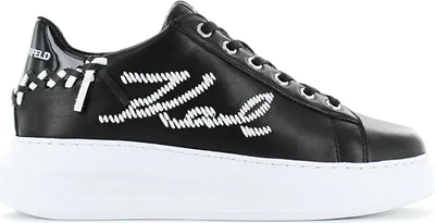 Zdjęcie produktu dla Karl Lagerfeld Kapri Whipstitch - Buty damskie Trampki skórzane czarny KL62572-000 , Rozmiar: EU 39
