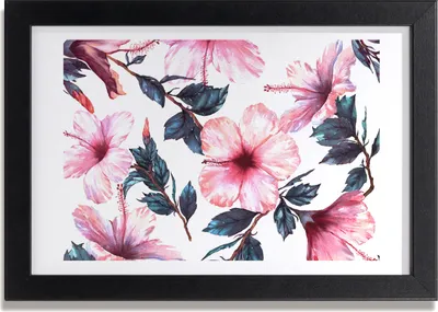 Produktbild von Bild 30x20 MDF-Rahmen, Wandkunst Hibiskusblüten