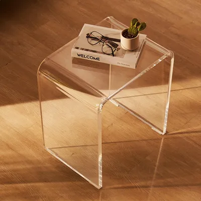 Produktbild von Beistelltisch - Seitentisch - Nachttisch - Tischchen - Banktisch - Set aus 2 - U-förmig - Transparentes Acryl