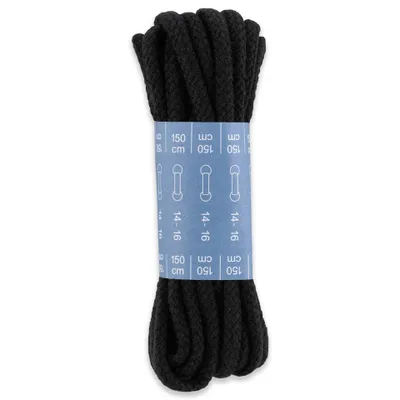 Obrázek produktu pro Šňůrové tkaničky 5 mm, 150 cm, černé