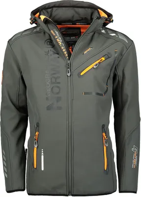 Produktbild von Geographical Norway ROYAUTE Men Softshell Jacke Herren Wasserdicht Kapuze Outdoor Windjacke Brandiing- Production