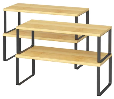 Immagine prodotto di Set di 4 organizer per armadietti da cucina, scaffali estensibili e impilabili