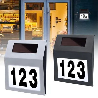 Produktbild von VA-Cerulean Solar Hausnummernleuchte schwarz Hausnummernschild beleuchtet Außenleuchte IP65