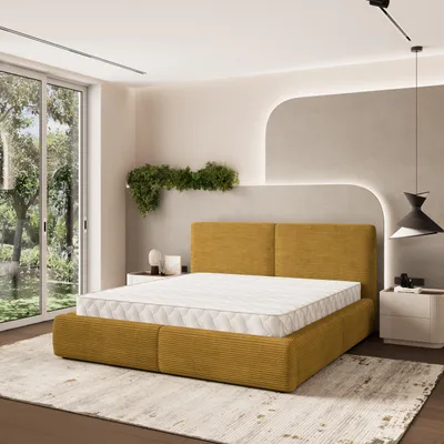 Produktbild von Masseno Polsterbett FELURO 140x200 cm, Polsterbett mit Bettkästen -Gelb, POSO 01