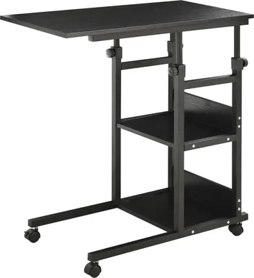 Obrázek produktu pro Odkládací stolek - tvar C - výškově nastavitelný - 80 x 40 cm - černý