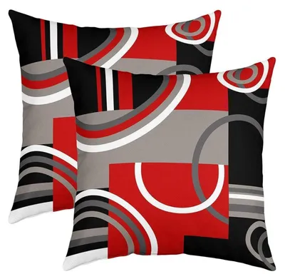 Immagine prodotto di Coperte per cuscini 50x50 cm, set da 2, design geometrico moderno, arte astratta, multicolore, in poliestere