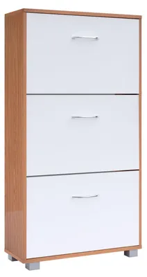 Immagine prodotto di Casaria Scarpiera Mobile per Scarpe Legno Faggio 3 Scompartimenti 115x60x24 cm Scaffale Salvaspazio