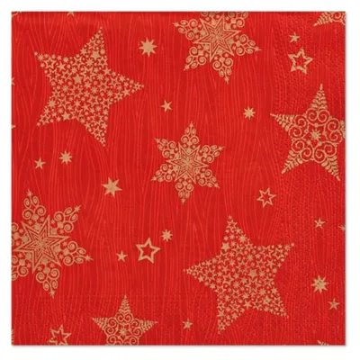Produktbild von PAPSTAR Weihnachts-Motivservietten "Christmas Shine" rot 330 x 330 mm 20 Stück