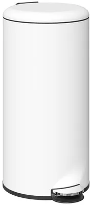 Image de Poubelle HOMCOM 30 L avec couvercle, pédale et seau intérieur en métal, blanc crème