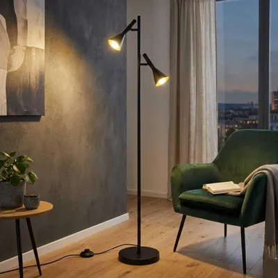 Produktbild von EGLO CORTADERAS, Schwarz, Wohnzimmer, Stahl, II, GU10, 2 Glühbirne(n)